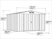 Duramax ECO 10 x 10 Hot-Dipped Galvanized Metal Garden Shed - Green with