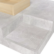 Square Coffee Table Grey !SALE! Marble Effect Storage Drawer Oak Living Room