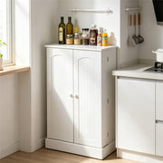 Freestanding Kitchen Cupboard Pantry Cabinet with Adjustable Shelves White