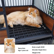 Rolling Cat Kitten Cage Metal Wood Pet Kennel House Enclosure Playpen Indoor