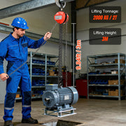 2 Ton 2000Kg Chain Block & Tackle Engine Lifting Hoist Pulley 3M Cable