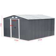 12X10FT Metal Steel Garden Shed Apex Roof W/ Barn Tool Storage House Ventilation