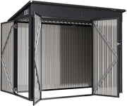 Garden Shed 8x4ft Outdoor Storage Waterproof Bike Tool Shed Triple Lock Plastic