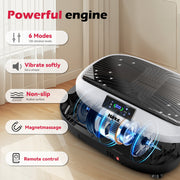 3D Vibration Plate 200W 120 Levels Full Body Trainer with Bands Remote