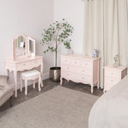 Pink 3 Drawer Bedside Table - Sophia Pink Range