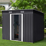 Metal Garden Shed 8 X 4ft Outdoor Yard Storage Tool House WITH FREE BASE & VENT