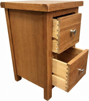 Oak 2 Drawer Bedside – Oakcroft Rustic Cabinet nightstand bedroom furniture new
