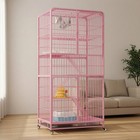 Cat Cage Wheels Metal Wire Cat Kennel Easy Pet Care Housing