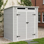 6'x4' 6'x6' Plastic Garden Storage Shed Outdoor Tool Storage House With Floor