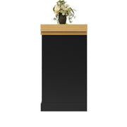 360° Dining Bar Table Kitchen Island, With Storage Cabinet & LED Lights, Black