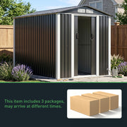 6x8 FT Outdoor Metal Storage Shed Garden Tool House Organizer Lockable Door