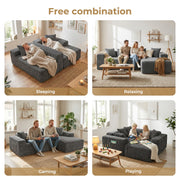 JUMBO CORD MODULAR L SHAPE CORNER SOFA 4 SEATER FURNITURE SETTEE SUITE POUFFE UK