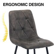 4X Dining Chairs Set Faux Suede Leather Padded Seat Metal Legs Kitchen Office