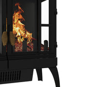 Black 2000W Electric Fireplace Fire Flame Effect Heater Log Burner Stove Standin