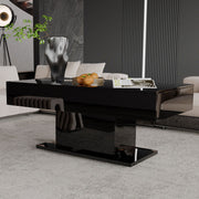 LED Coffee Table High Gloss Rectangle Center Table Modern Living Room Furniture