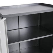 2 Door Metal Storage Cabinet Cupboard Lockable Mobile Office Filing Garage UK