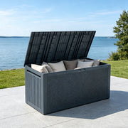 340L Grey Garden Storage Utility Cushion Box Shed Plastic Storage Container Box