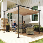 3x3m Outdoor Pergola Metal Gazebo Porch Awning Retractable Canopy