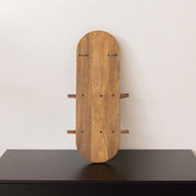Dark Wood 2 Tier Arched Fluted Wall Shelf