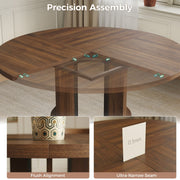Round Dining Table for 4-6 People 120cm Circle Kitchen Table for Home Kitchen