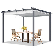 Pergola 3x3 3x4 m canopy garden gazebo pavilion retractable roof steel frame