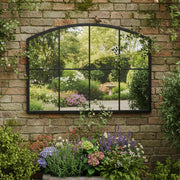 Black Arched Window Wall Mirror - 100cm x 70cm
