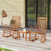 Outdoor Patio Wood Rocking Chair High-Back Poplar Wood Rocker