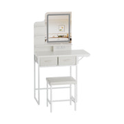 Dressing Table With Drawer LED Mirror Stool Set Makeup Desk Vanity Table Bedroom