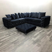 Large Square Footstool Coffee Table Upholstery Fabric Footstools Matching Button