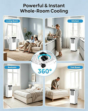 9000 BTU Portable Air Conditioner 4-in-1 Dehumidifier Fan Remote Control AC Unit