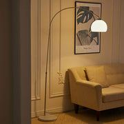 Curved Floor Lamp Standard Living Room Light Retro Domed Shade without LED Bulb