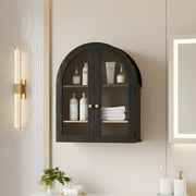 Arched Storage Cupboard Hanging Cabinet with Doors Wall-mounted Storage Cabinet