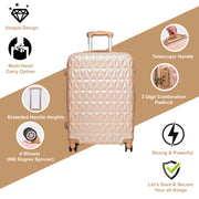 Hard Shell PC+ABS Cabin Suitcase 4 Wheel Travel Luggage Trolley Lightweight Case