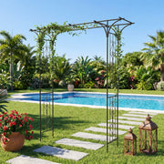 2M Garden Arch Metal Archway Gate Rose Vine Plants Climbing Trellis Heavy Duty