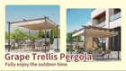 3.5x3.5M Pergola Gazebo Backyard Porch Awning Retractable Canopy Refurbished