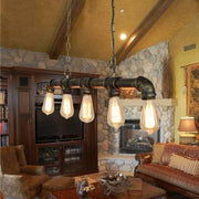 Industrial Pipe Chandelier 5 Way Pendant Ceiling Light Kitchen Dining Island E27