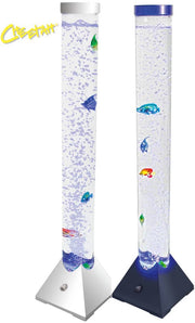 LED Colour Changing Bubble Floor Tower Fish Lava Kids Bedroom Sensory Light Lamp