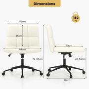 Criss Cross Chair PU Leather Upholstered Cross-legged Office Chair