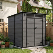 6'x4' 6'x6' Plastic Garden Storage Shed Outdoor Tool Storage House With Floor
