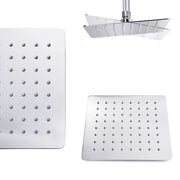 Concealed Thermostatic Shower Mixer Square Chrome Bathroom Twin Head Valve Set