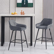 1/2/4X Breakfast Bar Stools Velvet Padded Bar Chairs Seat Kitchen Pub Stool UK