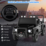 Land Rover Defender Toy Car 12V Kids Ride On Car Black Licensed