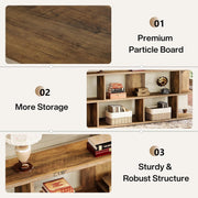 70.86 Inch Farmhouse Console Table with Open Storage Cubes for Entryway, Hallway