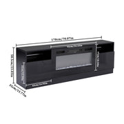 70'' TV Stand 36'' Electric Fireplace Storage Cabinet Media Flame Surround Unit