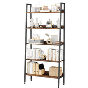 Rustic Unit Wood Bookcase Bookshelf 5 Tier Industrial Storage Display Shelving