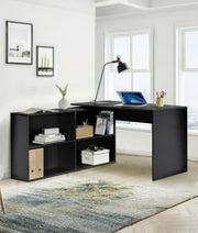 L-Shaped Corner Computer Desk Home Office Workstation with 4 Storage Shelves