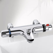 Thermostatic Mixer Tap, Chrome Bath Shower Valve Bar for Bathroom, UK Model
