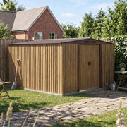 10X8FT Metal Garden Storage Shed Waterproof Shed w/ Sliding Door Free Foundation