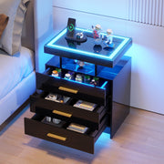 LED Bedside Table with Charging Station & Motion Sensor – Smart Bedroom Cabinet