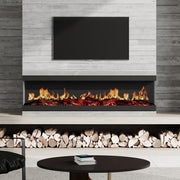 Electric 3 Sided Wall Mounted LED Media Fireplace Wall Inset Into Fire 9 Colors